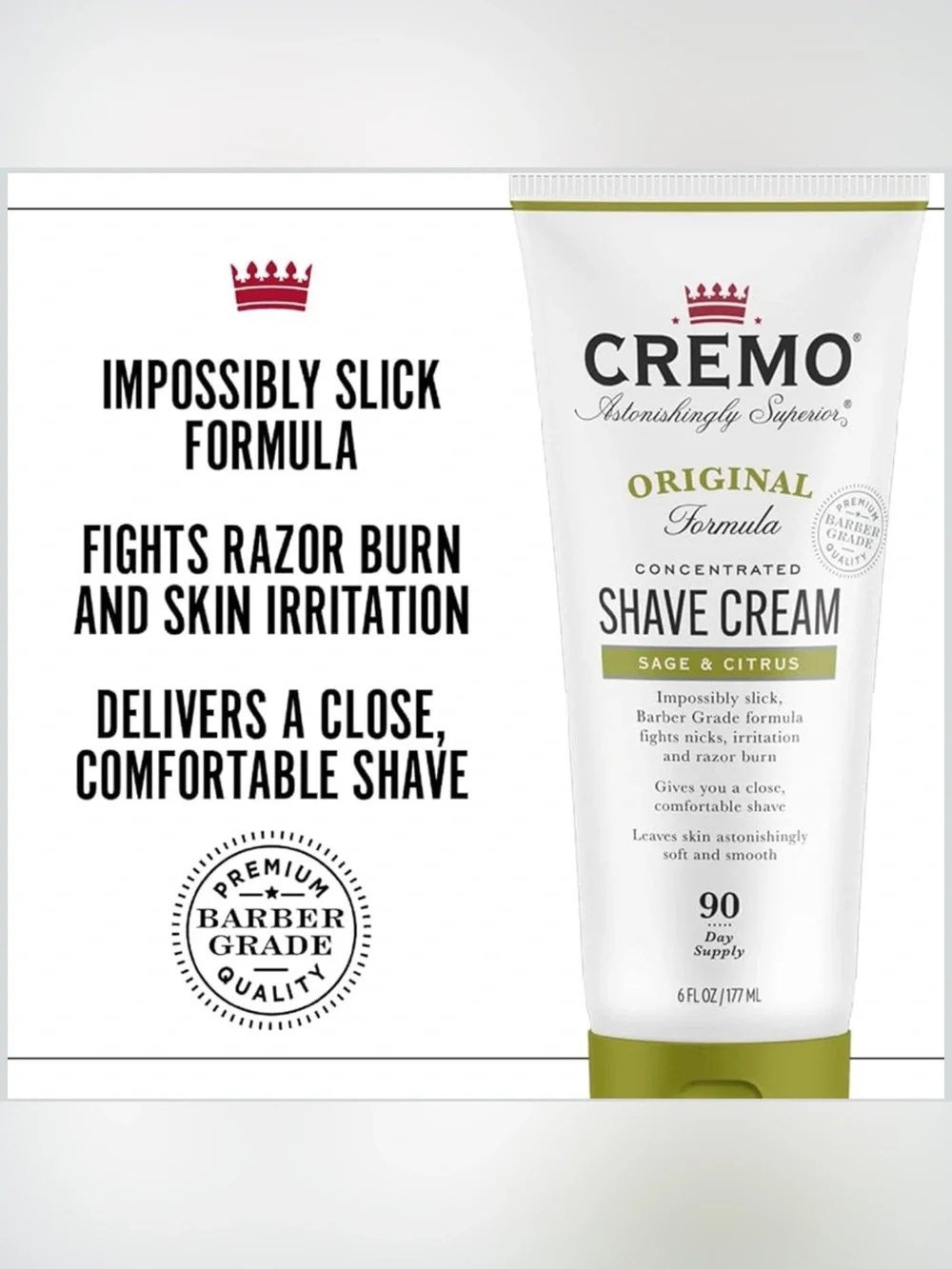 Cremo Shave Cream Tube Original Formula - 6 fl oz - NWT.